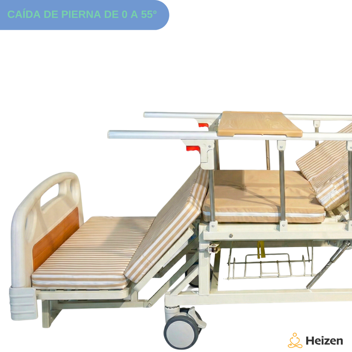 Cama Clínica Catre Eléctrico 260Kg Colchón Bandeja y Control