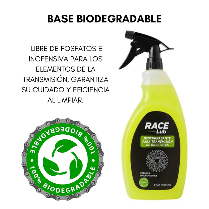 Pack Limpiador Desengrasante Cadenas Bicicletas Racelub 1-5l