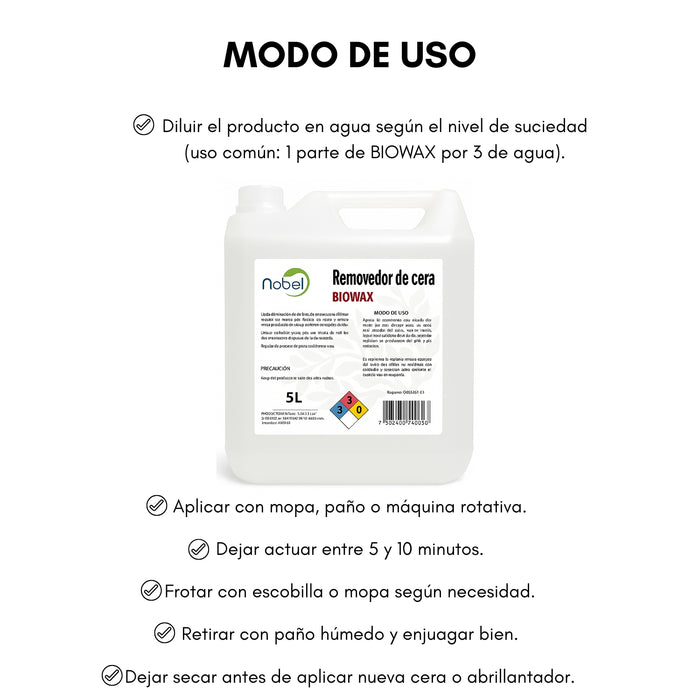 Limpiador Para Pisos Removedor Cera Bidon Limpieza 5 Litros