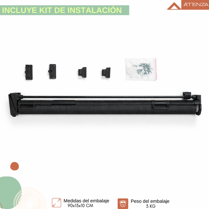 Reja Seguridad Escalera Para Niños Y Mascotas Retráctil Negro