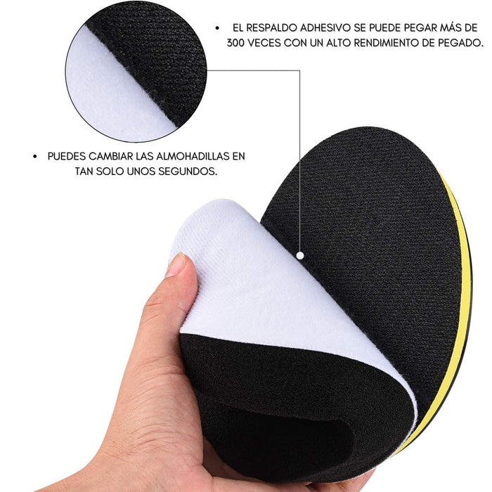 Set 10 Accesorios Discos Esponjas Pulir Auto 12cm Diámetro