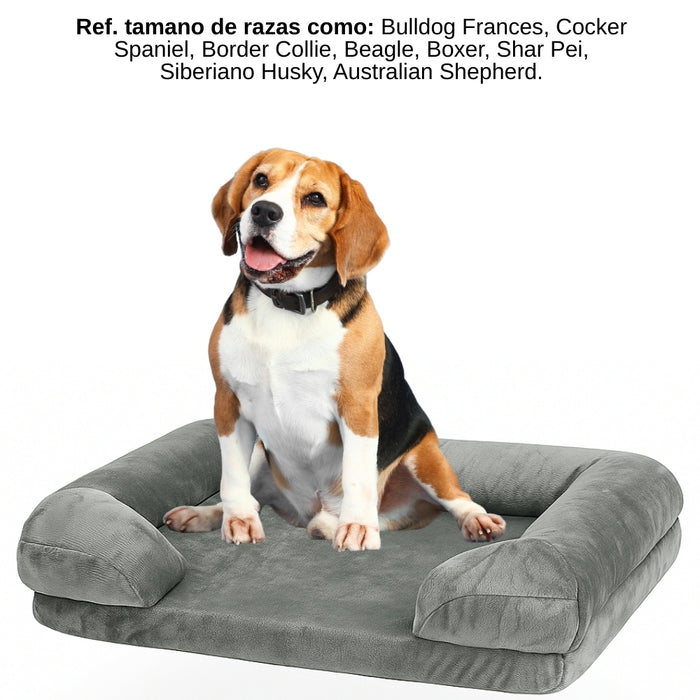 Cama Antiestres Perro Colchon Ortopedica 70x60x18cm Color Gris Diseño Cama Antiestres Con Soporte Ortopedico Marca Telotenemos