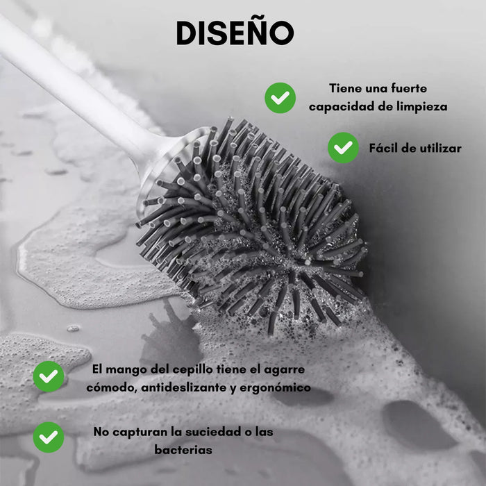 Escobilla De Limpieza De Baño De Silicona Con Soporte