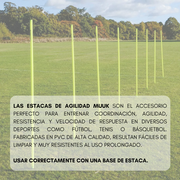 Estacas De Agilidad Muuk Clasica Pvc Sin Punta Entrenamiento