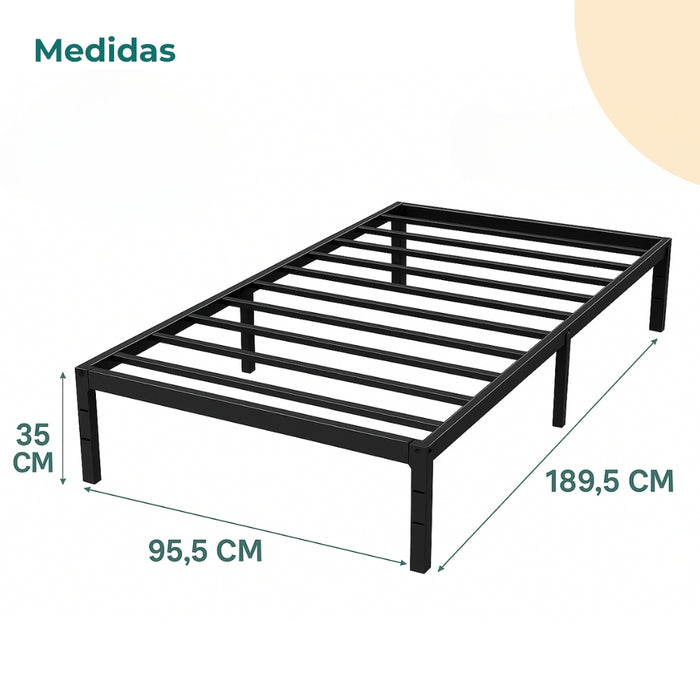 Base De Cama Metalica De 1 Plaza Cama Individual Telotenemos