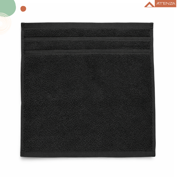 Pack 6 Toallas 100% Algodón Turco Premium Cara Mano Cuerpo Negro Lisa