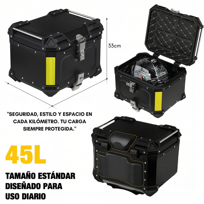 Maleta Para Moto Top Case Aleacion Aluminio 45 Litros