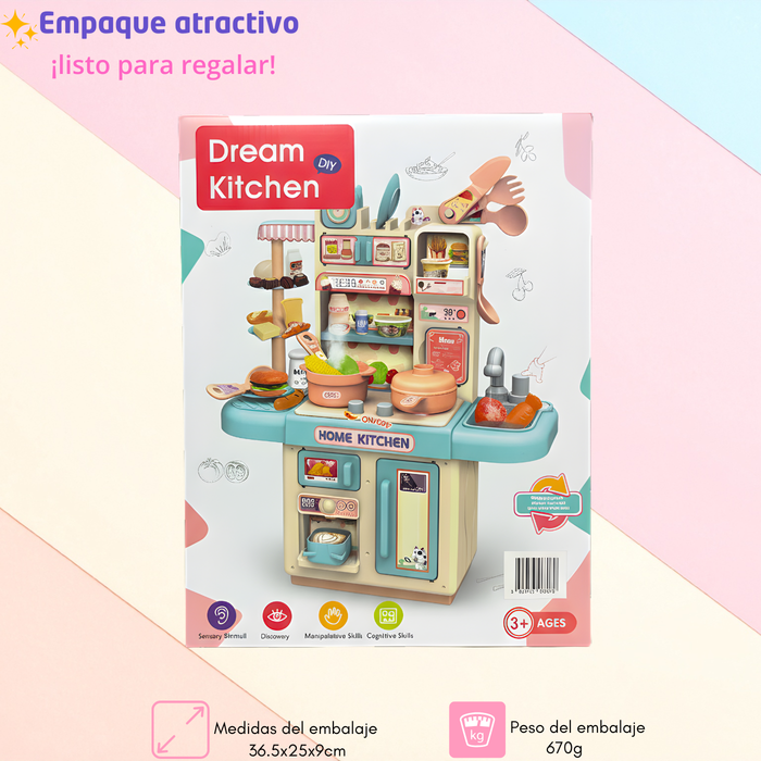 Cocina De Juguete Kitchen 32pcs Regalo Para Niña Alimentos