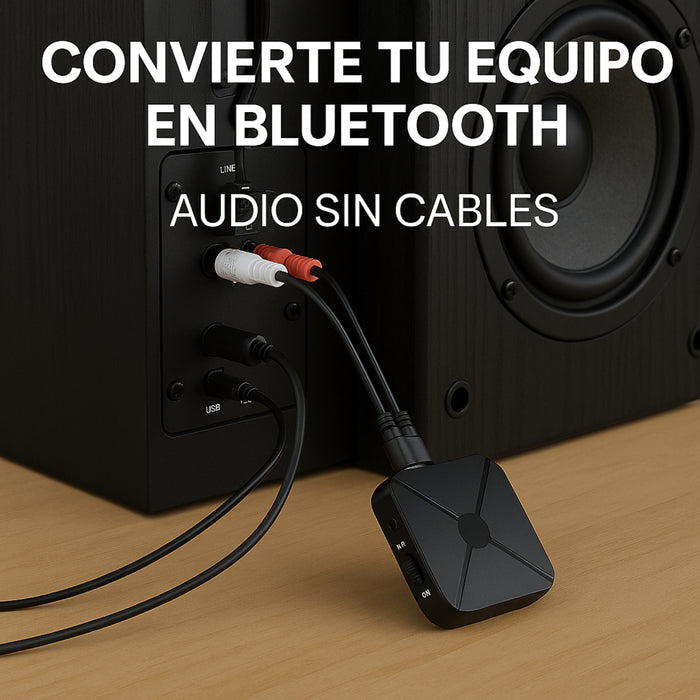 Receptor Transmisor Bluetooth 4.2 Con Cables Auxiliar + Rca
