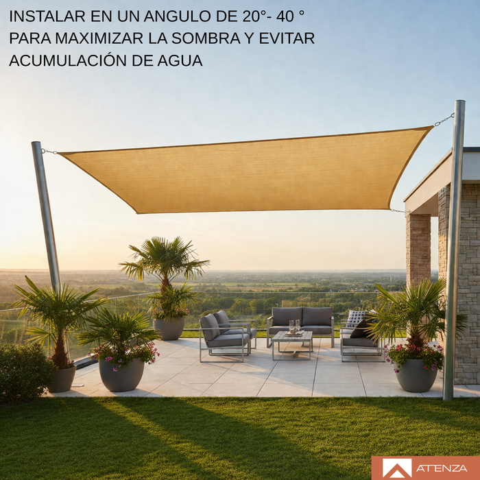 Toldo Vela Rectangular Sombreadora Malla 5x2 Mt Exterior