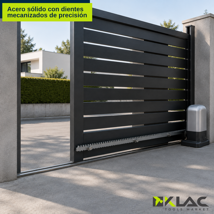 Kit 4 Cremallera Riel Acero Portones Eléctricos 1 Metro C/u