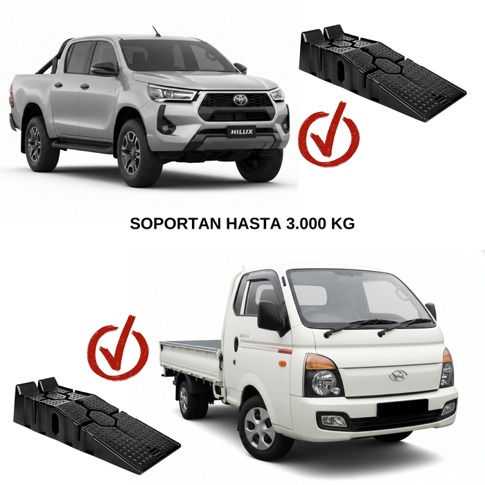 Rampas Auto Camioneta Carga 3000kg Antideslizante Taller Negro