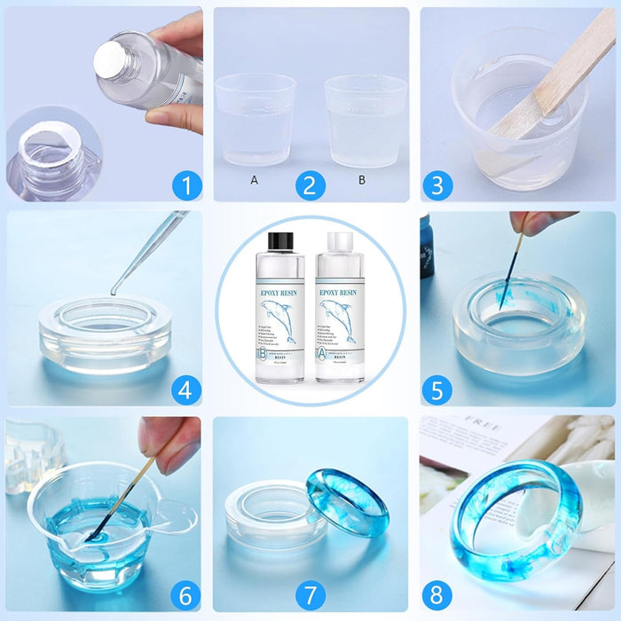 Resina Epoxica 1:1 Para Artesanias Ultra Transparente 1 Kg