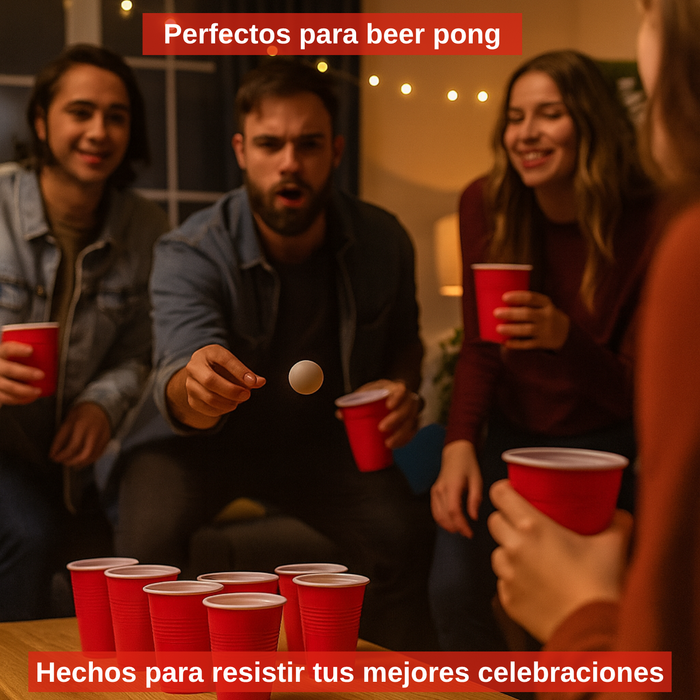 Pack 100 Vasos Desechables Rojos 500ml Tipo Americano Reutilizables Para Fiestas