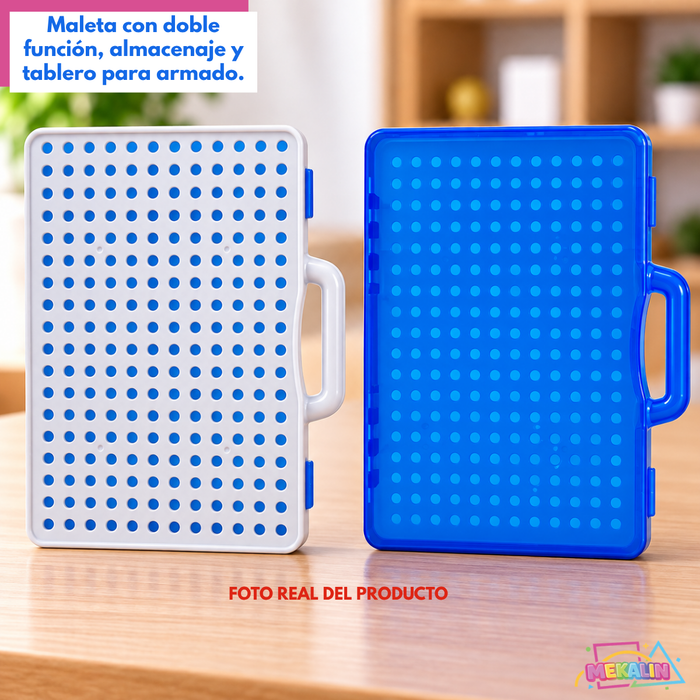 Maleta de Herramientas Juguete Interactivo 237 Pcs Infantil Con Taladro Juego Didáctico De Construcción Para Armar 43 Diseños Para Niños