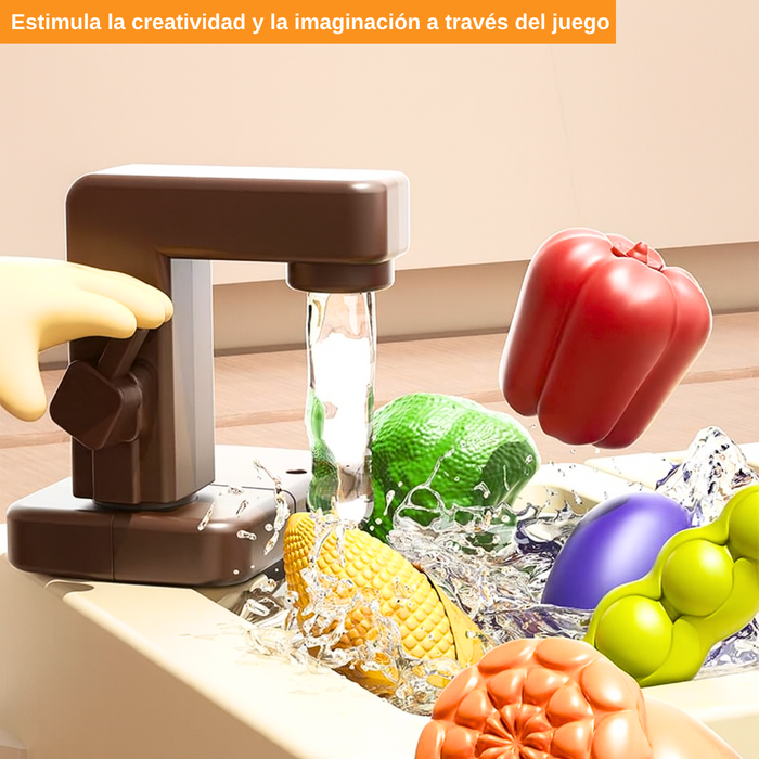 Cocina De Juguete Grande 122cm Niños Kitchen Con 71 Piezas Verde