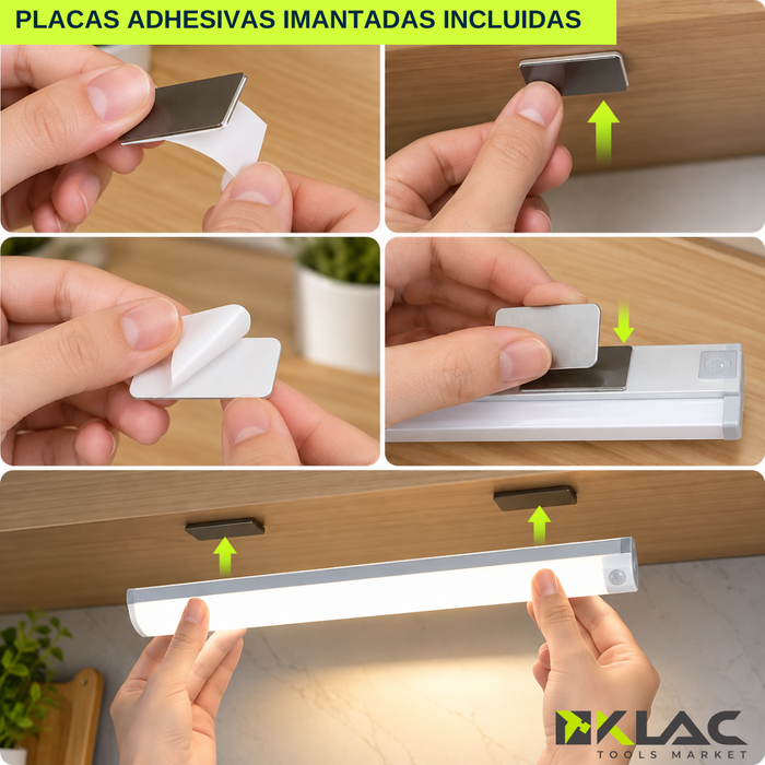 Luz Led Barra Magnética Sensor Movimiento Recargable 20 Cm