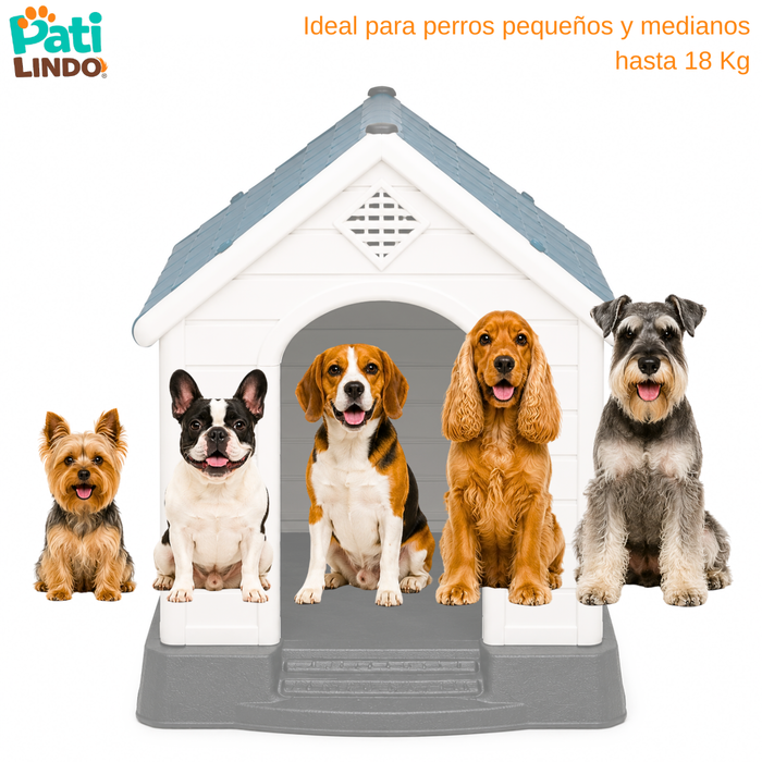 Casa Para Perro Mediano Exterior Resistente Impermeable