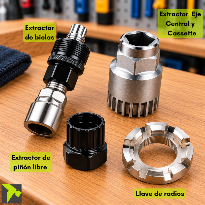 Kit Herramientas Bici Extractor Motor Corta Cadena Llave 8pcs