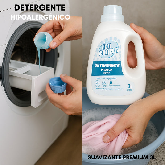 Detergente Bebe Hipoalergénico Suavizante Premium 3 Litros
