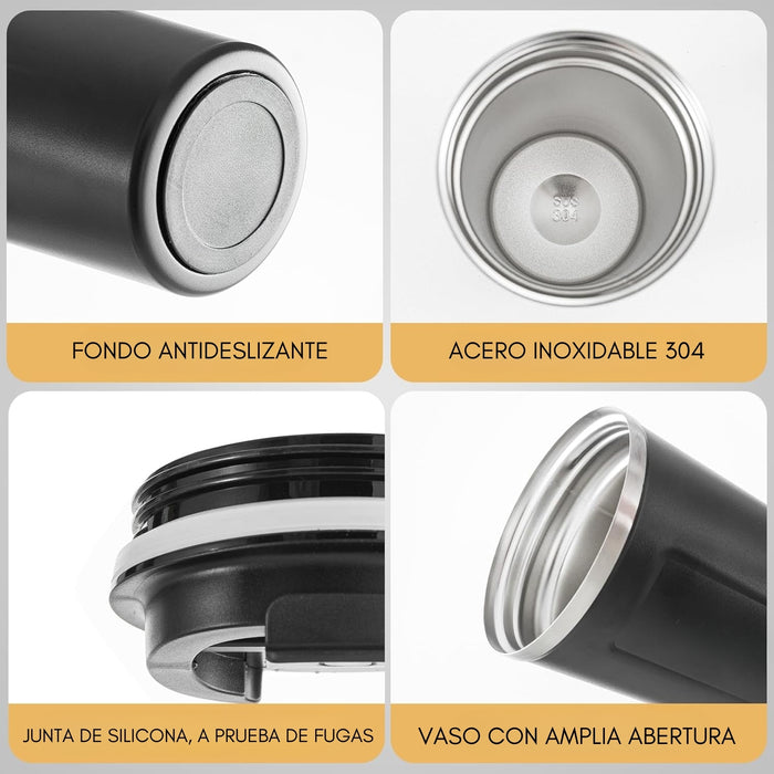 Pack 2 Termo Café Botella Agua Térmica Pantalla Temperatura