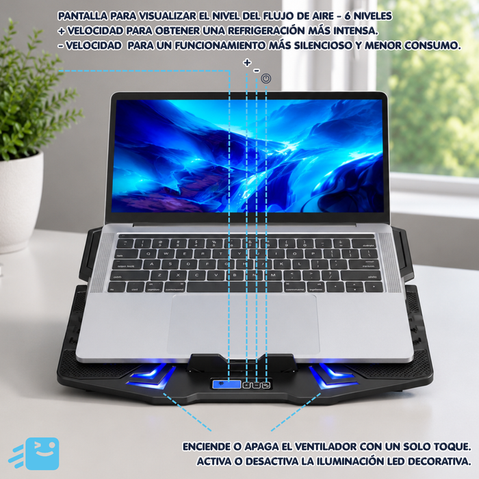 Base Ventilador Notebook Enfriador Gamer Laptop 15.6,16,17
