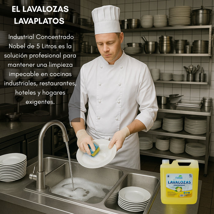Lavalozas Lavaplatos Industrial Concentrado Detergente Lavaloza 5 Litros Eco Nobel
