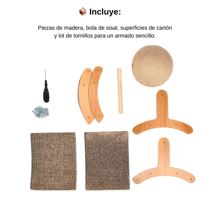 Rascador Y Juguete Para Gatos Arco Y Bola Vertical