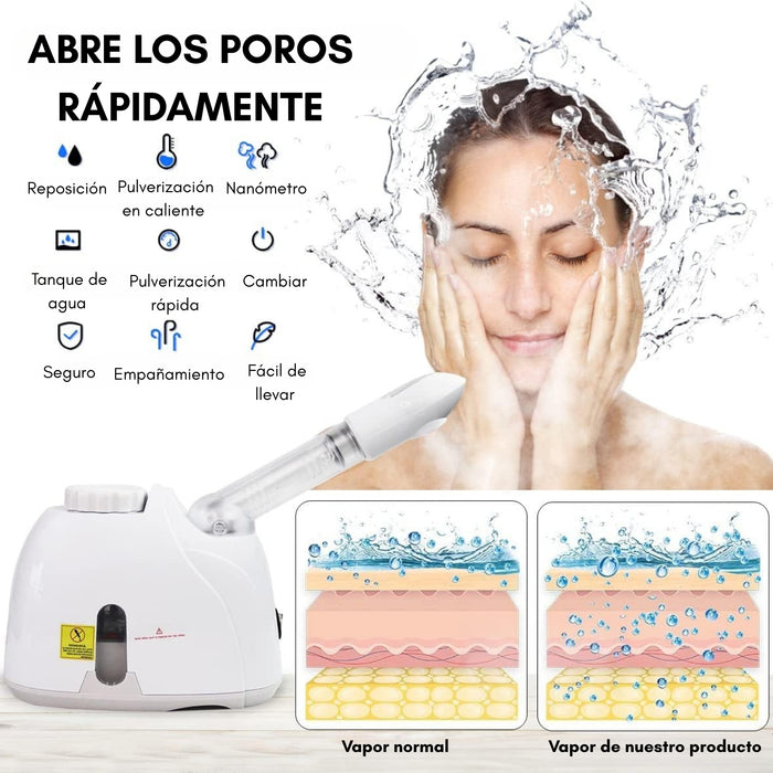 Vaporizador Facial Vapor Ozono Portatil Limpieza Facial