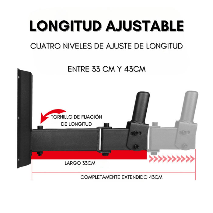 2 Soportes Parlante Para Muro Atornillable 80kg Negro 2und