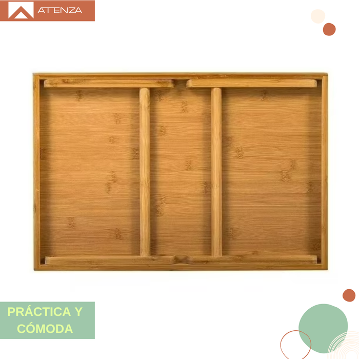 Pack 2 Mesa De Cama Plegable Madera Bambu Bandeja Desayuno