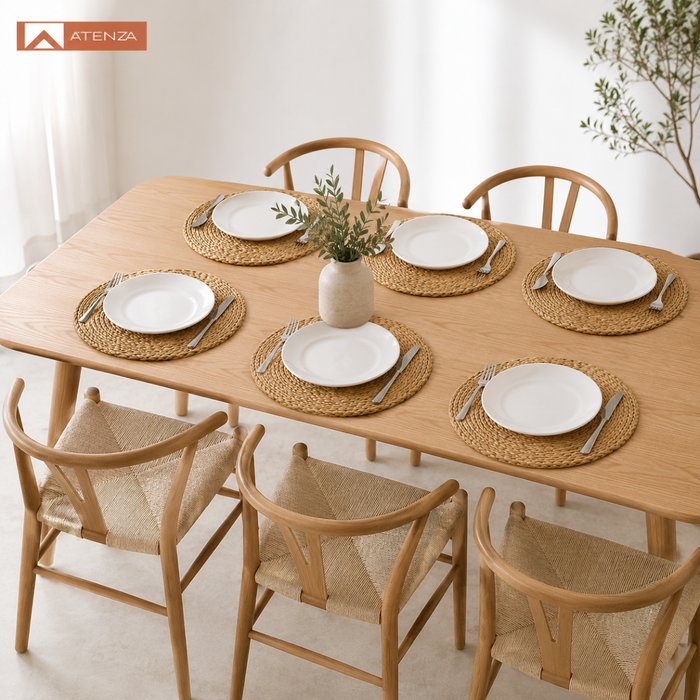 Set 6 Manteles Individuales Yute Redondos Fibra Natural 35cm