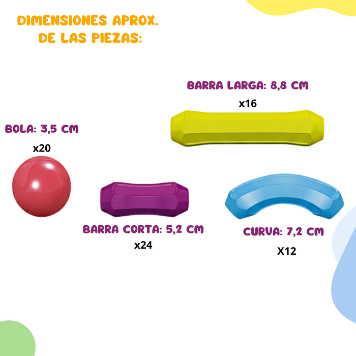 128 Unidades De Bloques De Construcción Con Barra Magnética