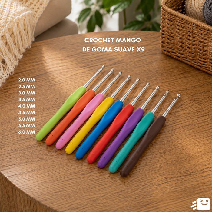 Set Estuche Crochet Silicona Tejidos Palillos Para Tejer