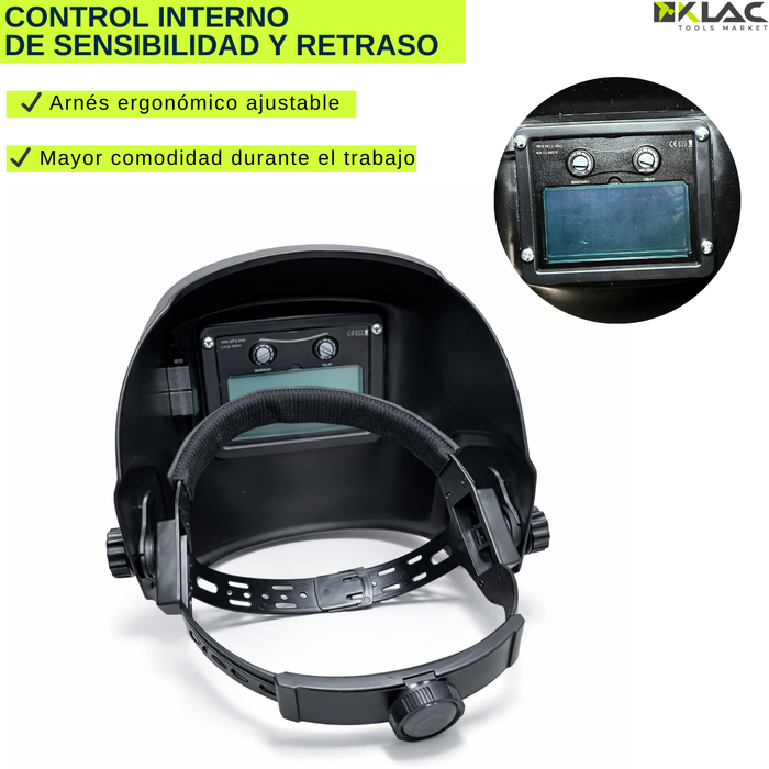 Máscara Careta Soldar Fotosensible Cinta Acolchada Negro Lisa