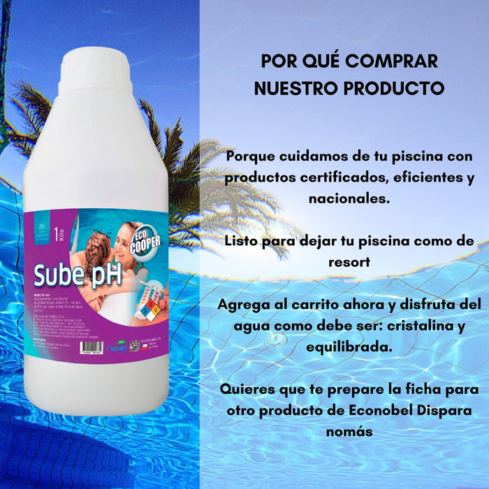 Sube Ph Para Piscina En Polvo 1kg Eco Cooper Nobel
