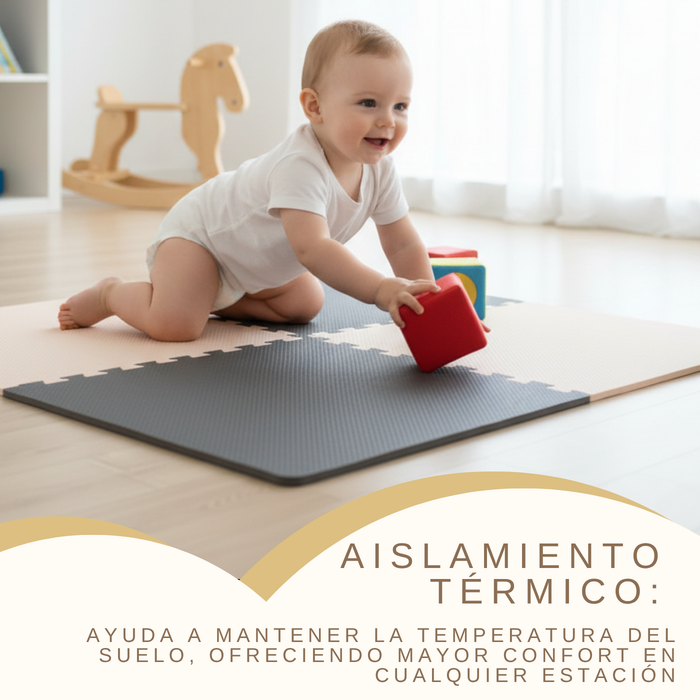 Piso De Goma Eva Infantil Niño Y Bebé Set 4 Piezas 60x60 Amarillo