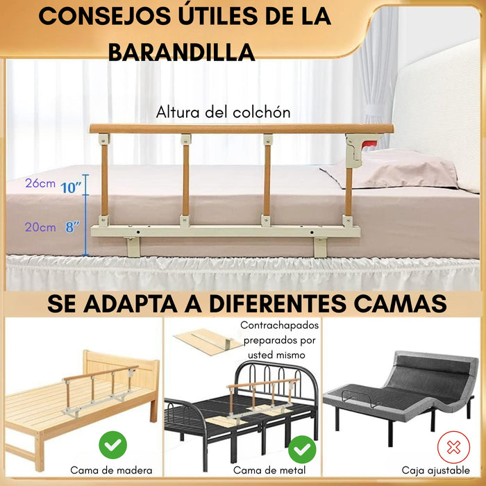 Baranda De Cama Lateral Anticaída Para Cuidado Adulto Mayor