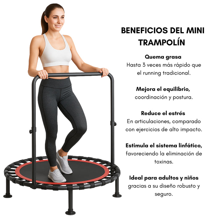 Mini Trampolín 4ft 1.2mt Aeróbico Fitness Yoga Juegos Cama Elástica Aeróbica Adultos O Juegos Para Niños Ideal Para Yoga Ejercicio Y Diversión Color Negro