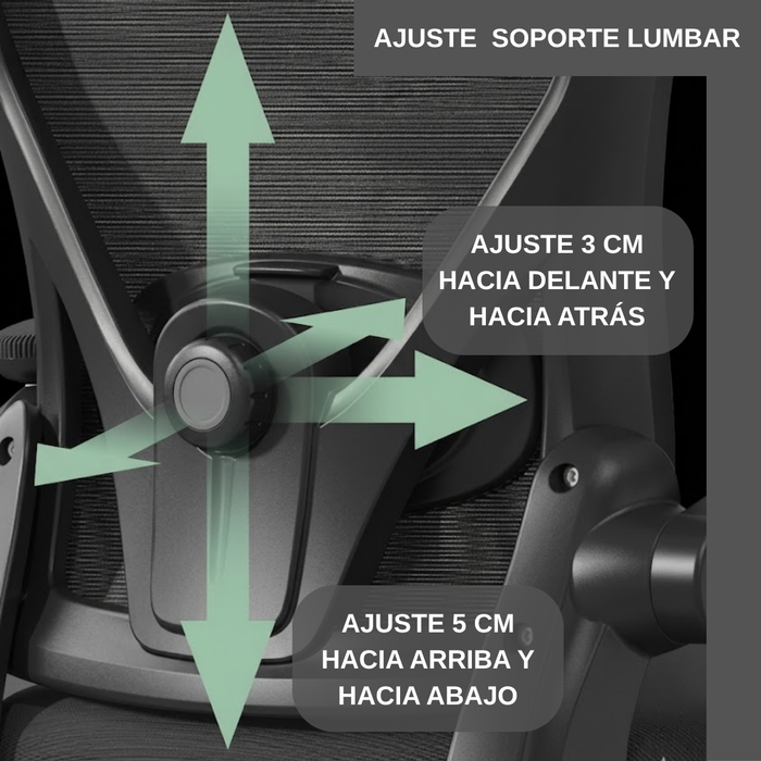 Silla Escritorio Ergonómica Soporte Lumbar Con Reposacabezas