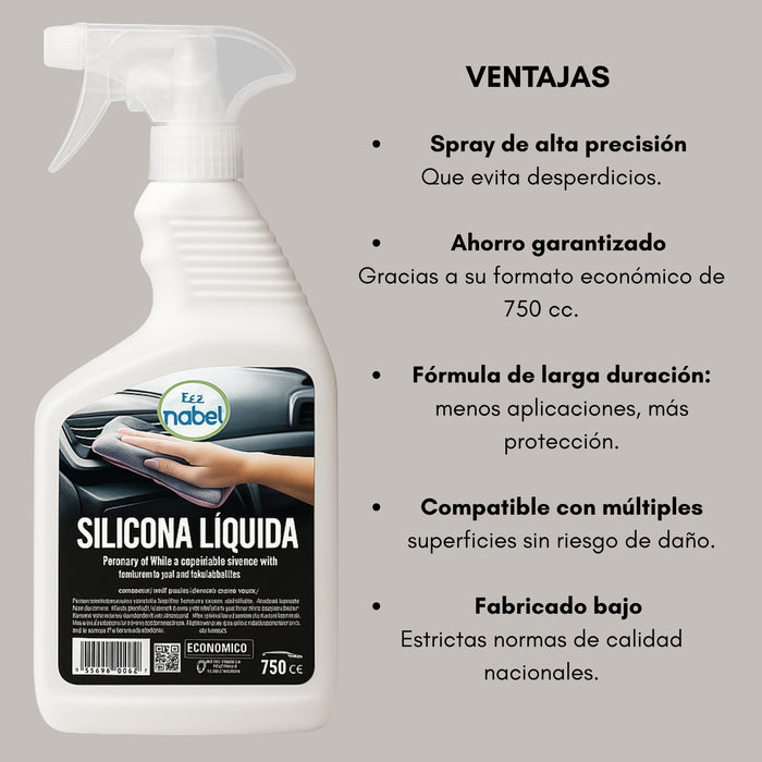 Silicona Liquida Emulsionada Acción Protectora Y Abrillantadora 750cc Para Auto