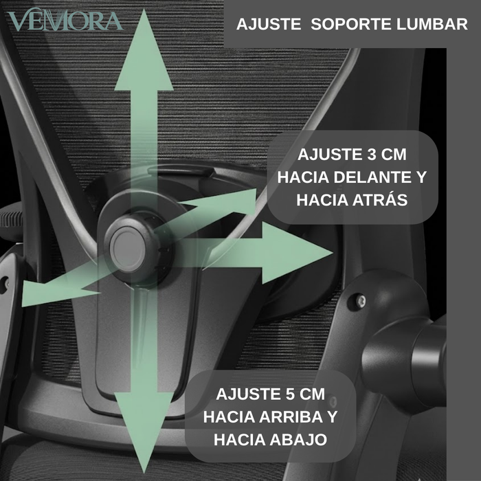 Silla Escritorio Ergonómica Soporte Lumbar Con Reposacabezas