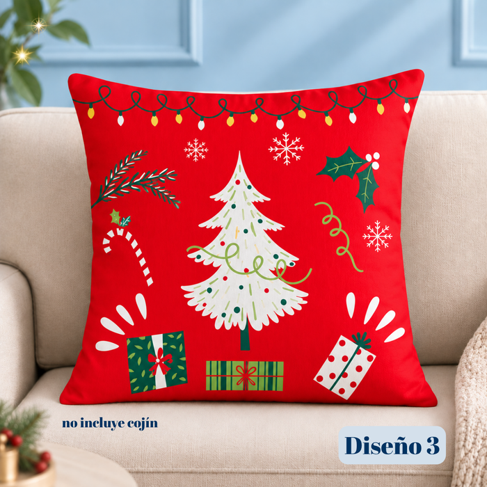 Pack 4 Fundas Cojín Navideñas 45x45 Cm Decorativas Navidad PAPÁ NOEL