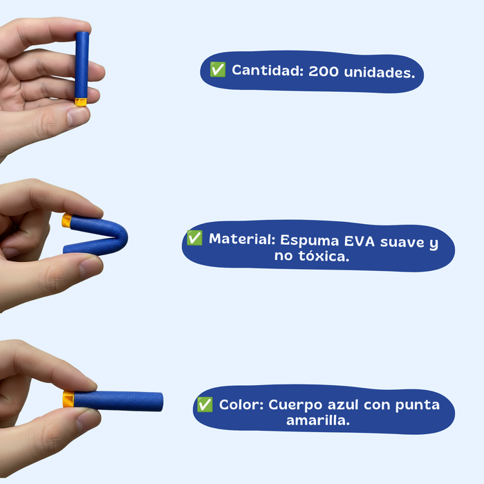 200 Dardos Juego De Dardo Tipo Nerf N-strike Bala Repuesto