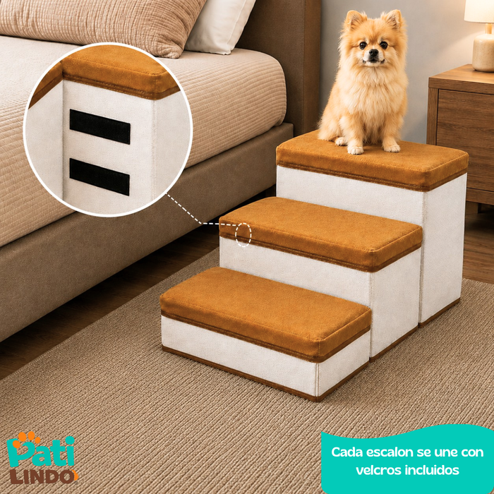 Escalera Para Perros Y Gatos Con Estantes Guardadores