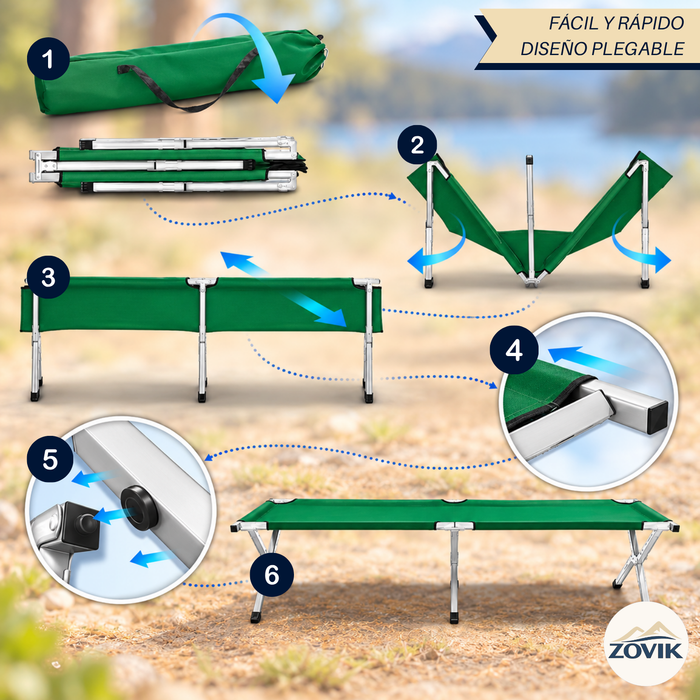 Catre Cama Campaña Camping Plegable Portátil Outdoor Militar