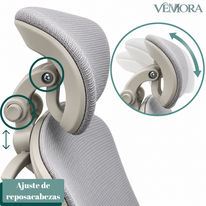 Silla Ergonómica Reclinable Con Soporte Lumbar Y Reposapiés