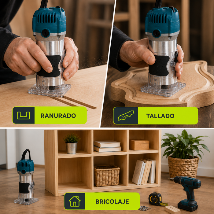 Recortadora Fresadora Rebajadora Bordes Madera Router 800w
