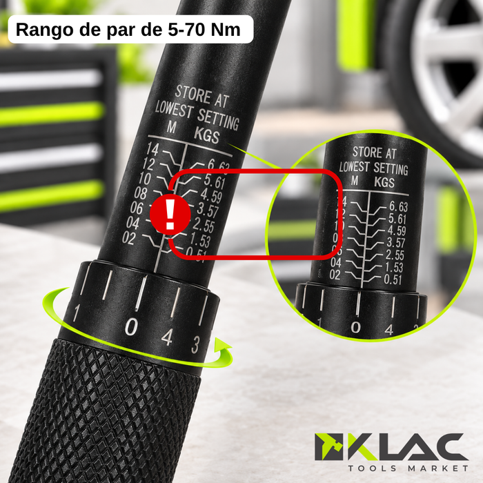 Llave Torque Torquímetro 3/8 Pulgada Dados Extensión 5- 70nm