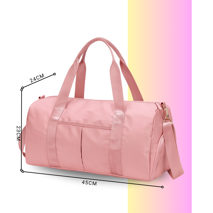 Bolso Deportivo Para Viaje Tela Impermeable Gym 20l - Rosa Pálido - Lisa